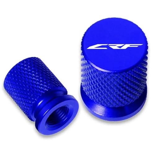 Capuchon de valve de pneu moto Honda CRF en aluminium anodisé bleu