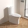 Dual flush elongated standard one piece toilet for bathroom comfort height in white  urban country home decor