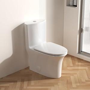 Dualflushelongatedstandardonepiecetoiletforbathroomcomfortheightinwhite Urban Country Home Decor Dual flush elongated standard one piece toilet for bathroom comfort height in white urban country home decor