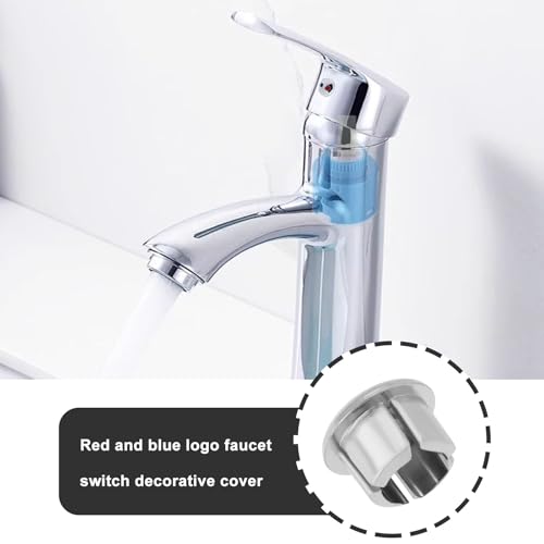 eMagTech Wasserhahn-Indikatoren, Griff für heißes und kaltes Wasser, rote und blaue Etiketten, für Küche, Badezimmer, Waschbecken, Armaturen, Abdeckschilder, geeignet für 6,7 mm Wasserhahn-Löcher