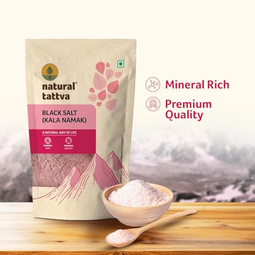 Organic Tattva Black Salt – Natural Aroma & Authentic Taste for Everyday Cooking, Perfect for Raita, Chaats & Salads (500 g)