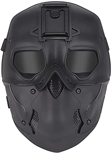 Airsoft Paintball Front Face Mask,with Goggles Night Vision Adapter Base Tactical Wild Mask