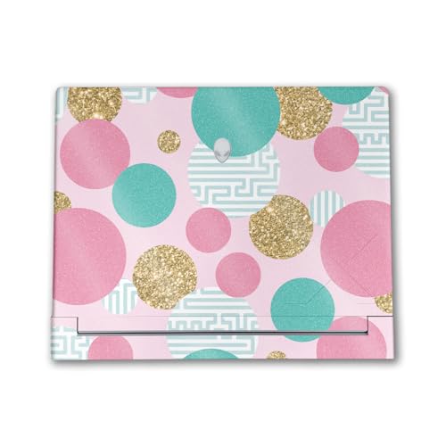 Image of Glossy Glitter Tablet Skin Compatible with Alienware X16 R2 (2024) - Golden Bubbles - Premium 3M Vinyl Protective Wrap Decal Cover - Easy to Apply | Crafted in The USA by MightySkins