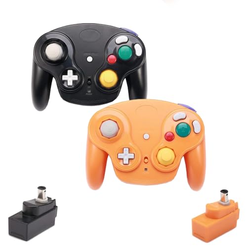 PGYFDAL Wireless Game Cube Controller, 2 Pieces 2.4G Wireless Classic Gamepad with Receiver Adapter...