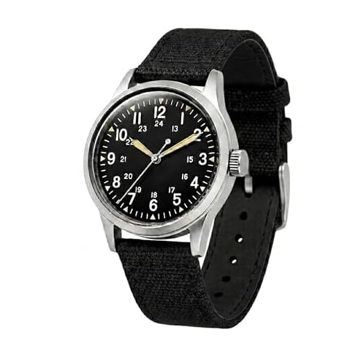 PRAESIDUS Jungle Field 34mm Black Dial Light Brown Canvas Band Stainless Steel Case Men's Military Service Watch