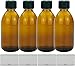 Produktbild mikken 4 braune Glasflaschen 250 ml mit Schraubverschluss