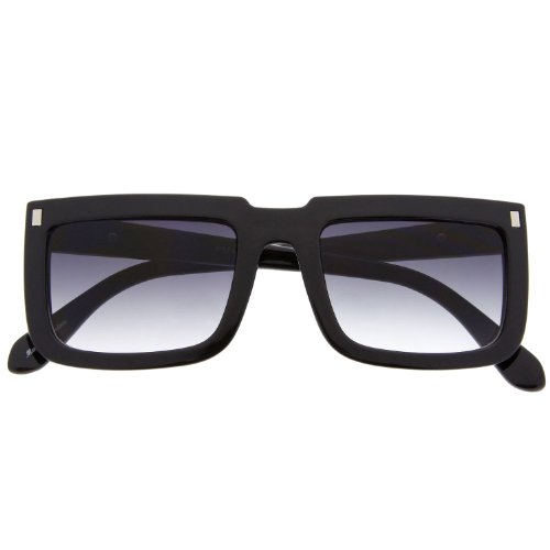 Women's Designer Inspired Flat Top Square Rectangle Sunglasses Arrow Euro