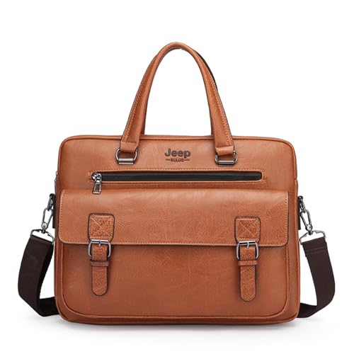 Large-capacity men's handbags, men's business briefcases, shoulder bags, retro business bags, leather bags