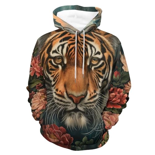 Hoodie Nuages de Fleurs Tigre idéal pour vos sorties urbaines décontractées