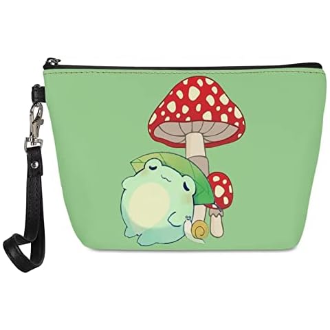 Upetstory Women Travel Cosmetic Organizer Makeup Pouch Portable Case Small, 1 Mushroom Frog, S Cover