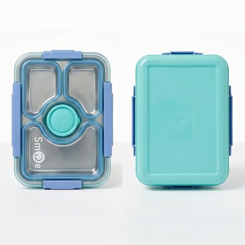 Image of Kids Ocean Blue Multi-Section Leakproof Lunch Box,Premium Lunch Box for Office, School and Travel | Food Storage Container with Secure Lid | Portable Meal Box for Daily Use