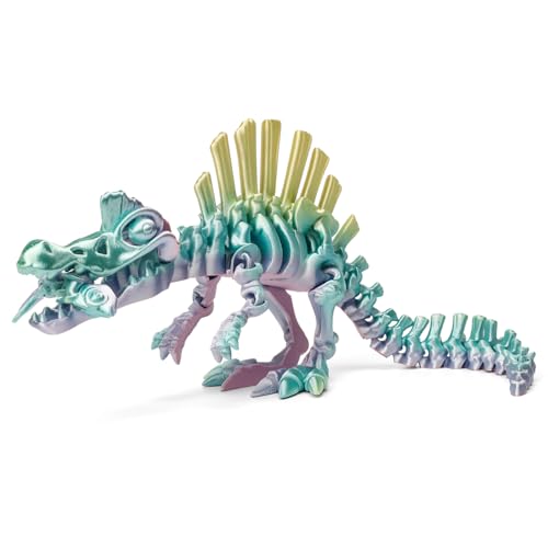 3D Printed Dinosaur, 3D Printed Animals Dragon Fidget Toy Adult Desk, Poseable Dino Skeletons with Articulated Joints, Easter Basket Stuffers, Home Decor, Stress Relief Toy for Autism (Spinosaurus)