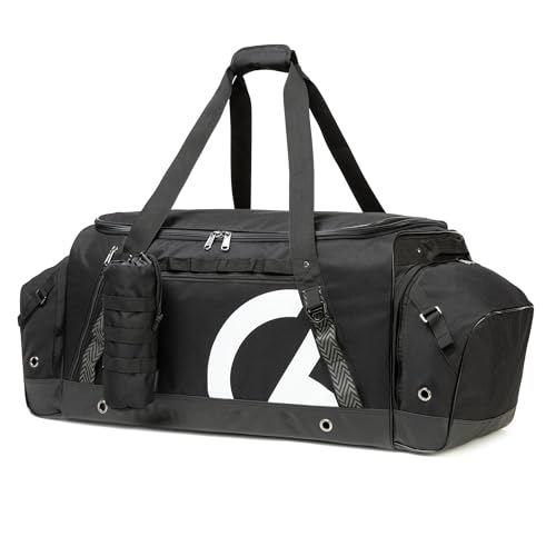 TRAILKICKER Extra Large Ice Hockey Duffle Bag, Durable Sports Equipment Bag with Multiple Pockets, Perfect for Sports Gear, Black