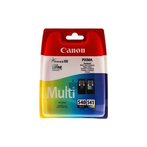 Canon PG540 Black & CL541 Colour Genuine Ink Cartridge Combo Pack For PIXMA MG2150 MG2250 MG3150 MG3250 MG3255 MG3550 MG3650 MG4150 MG4250 MX375 MX395 MX435 MX475 MX515 MX525 MX535 MX455 TS5150 TS5151 Inkjet Printers Cover