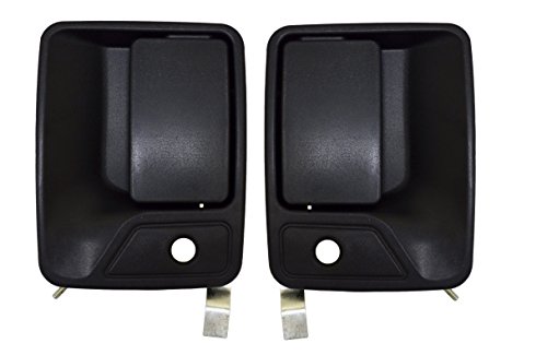 PT Auto Warehouse FO-3523A-FP - Exterior Outside Door Handle, Textured Black - Without Keyless Entry, Front Left/Right Pair, Replaces 7C3Z2522405AA, 7C3Z2522404AA, 7C3Z2522405CA