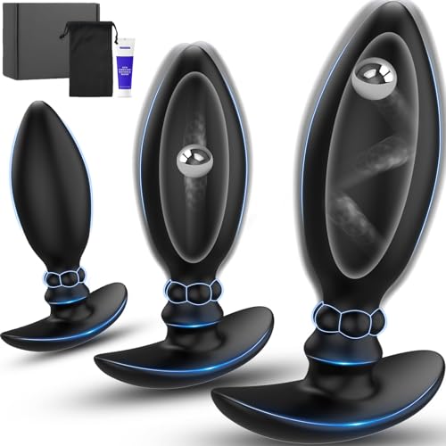 3 Stück Anal Plug Set Analplug Buttplug mit Stoßenden Stahlkugel, Hautfreundliche Analplugs Ø2,6cm Ø3,2cm Ø3,8cm für Frauen Männer Sex, Butt Plug für Anfänger & Fortgeschrittene Analspielzeuge yewuzer