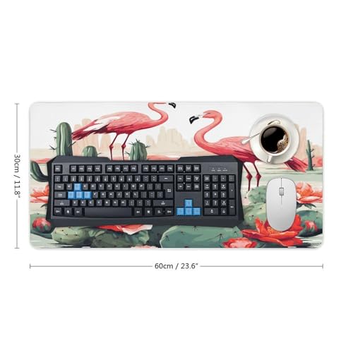 Cactus Flamingo Rose Flowers Pad Mouse Grande Antideslizante miniatura 2