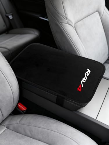 アームレストカバー 触り心地グッド & 滑り止め アームレスト クッション 車 簡単取付・引っかき傷対策 肘置き クッション アームレスト 車 ルーミー コンソールボックス ティッシュ整理対応 シリコーン滑り止め フランネル Black 専用設計 カー用品