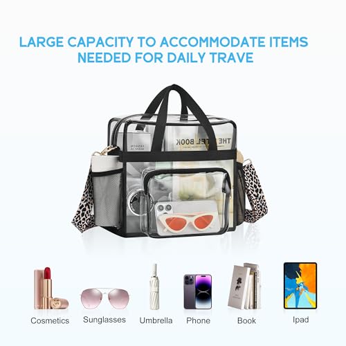 Bagenius Clear Bag Stadium Approved, 12x6x12 Clear bag for Stadium Events, Women's Top-Handle Bags for Concert Festival Work4