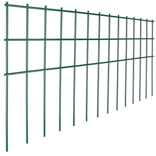 Getlay 10 Pack Green No Dig Small/Medium Animal Barrier Fence 30x15-inch Underground Decorative Garden Fencing Dog Fence for The Yard Metal Fence Panel Ground Stakes Defence for Outdoor Patio