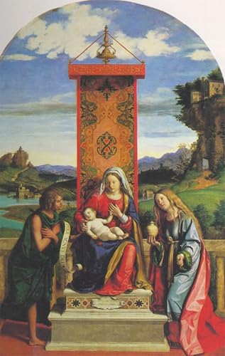Tableau la Dame et l'Enfant Cima Da Conegliano impression d'art sur toile 60x90cm