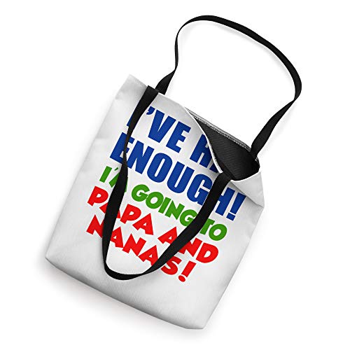 Bolso tote divertido con frase '¡Ya tuve suficiente! ¡Me voy a casa de papá y mamá!' miniatura 2