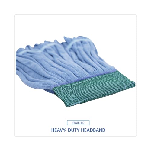 Image of Boardwalk BWKMWTMBCT Microfiber Looped-End Wet Mop Heads, Medium, Blue (Carton of 12)