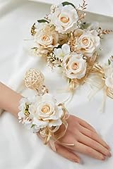 Light Champagne Wrist Corsages 6pcs