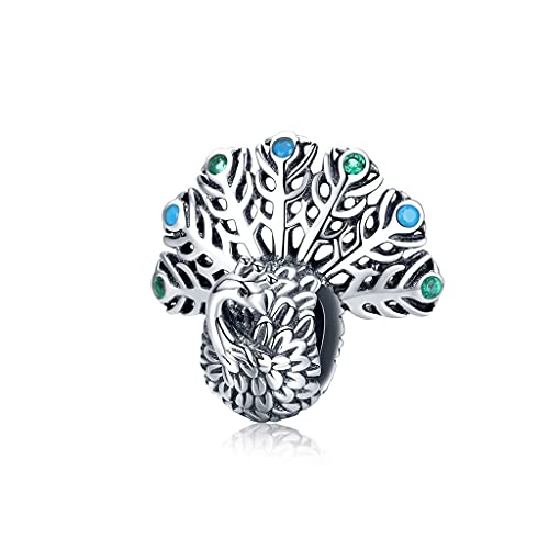 Accesorios de pulsera estilo pavo real en plata 925 para uso diario
