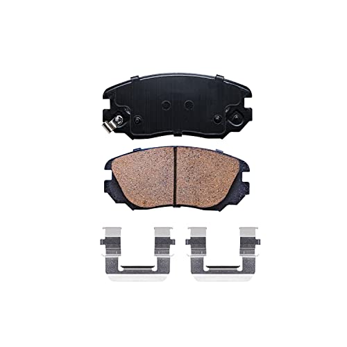 Image of Detroit Axle - Front Brake Pads for Chevy Equinox Impala Malibu Limited | GMC Terrain Buick Allure LaCrosse Cascada Regal Saab 9-5, Ceramic Brake Pads w /Hardware Replacement