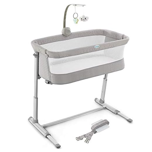 Kidsclub Baby Bedside Sleeper with 2 Replaceable Sheets, Baby Bedside Bassinet for New Born, Standalone Bassinet Side-Sleeper for Infants, Baby Nursery Bed 9 Height Adjustable for Bed Sofa