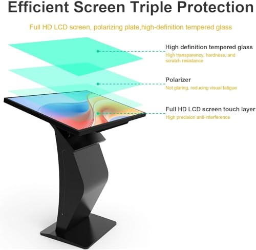 Image of 32 inch Touch Screen Kiosk, Windows11 System(8+128g), K-Style Stand Inquiry Machine, Human-Machine Interaction Smoothly for Mall Navigation /Self-Ordering /Advertising /Retail Store