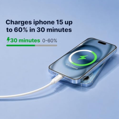 Image of AILKIN 20W iPhone 15 /16 /17 Compatible USB C to C Fast Charger with Type C Cable, PD Fast Charging Adapter for iPhone 17 /16 /15 Series, iPad Air, iPad Pro & Mini & Other USB-C Devices