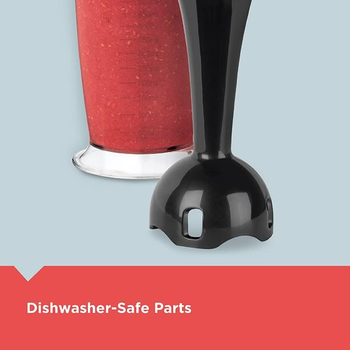 Blender shaft detached, showing dishwasher-safe parts