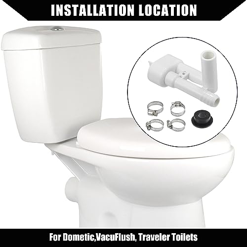 Image of 385316906 RV Toilet Vacuum Breaker Kit Without Hand Sprayer Hook Up for VacuFlush Sealand Traveler Toilets /Leak-Resistant RV Toilet Water Assembly Valve Kit / 1 Set