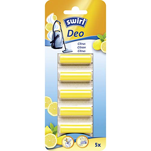 Swirl Deo-Sticks Citrus für Staubsauger lang anhaltender Frischeduft neutralisiert unangenehme Gerüche einfach anzuwenden ideal für alle Staubsauger und Tierhaushalte 5 Stück pro Packung