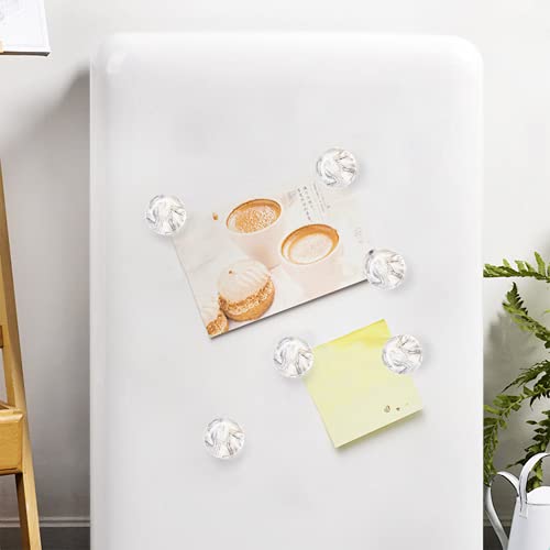 6Pcs Glass Refrigerator Magnets - Office Whiteboard Magnet - Cabinet Magnet - Cute Fridge Magnets For Fridge,Classroom And Office - Marble Grey Pattern #TOP2
