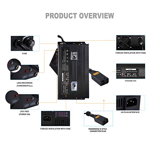 OHMOTOR Golf Cart Battery Charger Rapid Charge Club Car Battery Charger for EZGO Yamaha (36V18A-D Style) - Thumbnail 7