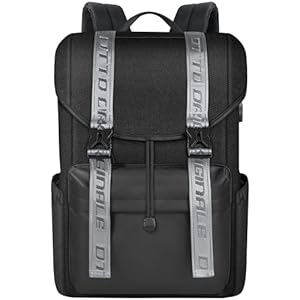 156-Inch-Laptop-Travel-Backpack-Water-Resistant-Anti-Theft-Vintage-Flap-Backpack-with-USB-Charging-Port-for-College-Casual-Daypacks-Work-Bag-for-Men-and-Women-25L-Black Bokeer 15.6 Inch Laptop Travel Backpack