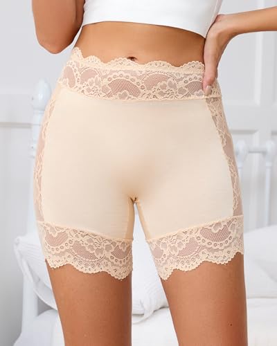 Image of Hibluco Women Lace Slip Shorts Anti Chafing Boyshorts Under Dresses