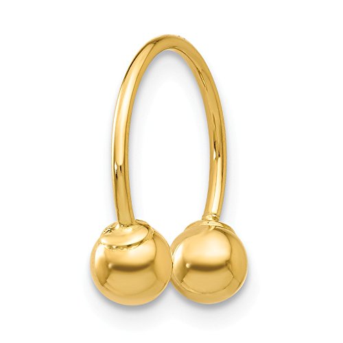 14K Madi K Single Beaded Half Hoop Screwback Earring2