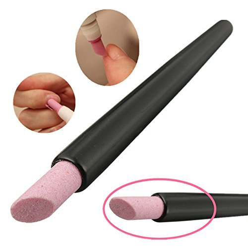 Cuticle stone stick,Belen 1pcs Black Quartz Scrubs Stone Cuticle Stick Pen Spoon Cut Nail Pusher Manicure Care Tools Cuticle Nail Art Pusher