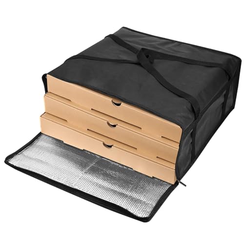 BELLIFFY Insulated Pizza Bag for Take Out Food Pizza Warmer Bag Reinforced Handle and Zipper Closure
