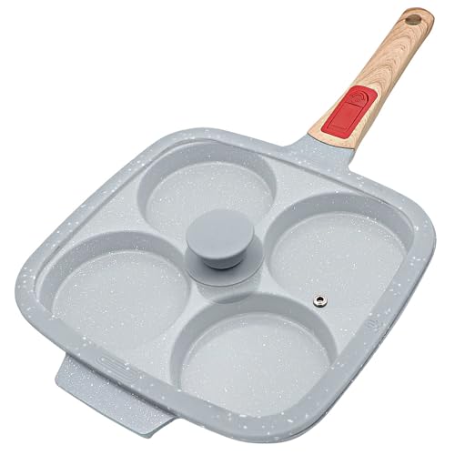 RANX INGST Sartén Grande para Huevos Fritos con Tapa 26 x 24 cm, Sartén Tortitas con Mango Extraíble, Revestimiento Cerámico Antiadherente, Sarten Tortilla de Aluminio para Desayuno