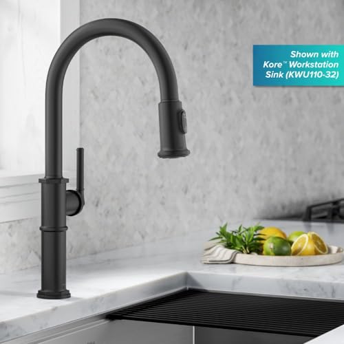 KRAUS Allyn Traditional Industrial Pull-Down Single Handle Kitchen Faucet in Matte Black, KPF-4100MB - image 3