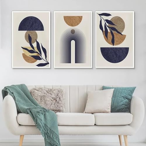 Affiche boho plante et feuilles pour déco de chambre géométrique 20x30cm
