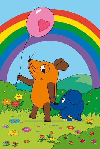 Schmidt Spiele 56212 Die Maus, Gute Freunde, 3x24 Teile Kinderpuzzle, Blau