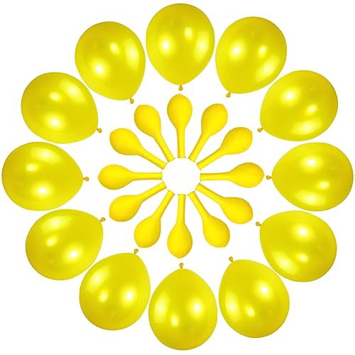 Image of 120 Pack Pearl Yellow Balloons, Bright 12 inch Royal Yellow Latex Party Balloons for Birthday Wedding Baby Shower Halloween.