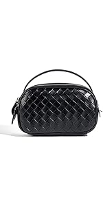 Mewpurrs 2024 Designer Woven Leather Purse for Women - Genuine Leather Crossbody Satchel Handbag ...