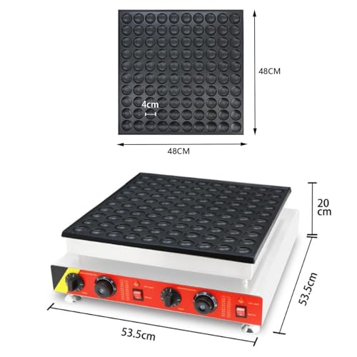 Mini Pancake Maker, Nonstick Dutch Pancake Machine 9-100Pcs Mini Waffle Pancake Baker,25hole (Size : 100hole)